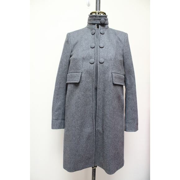 Acne Studios Gray Military Median Wool Long Coat Size 34/US 2 - Picture 1 of 7